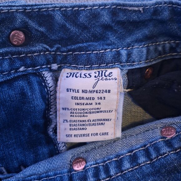 Miss Me Jeans Womens 28 Blue Boot Dark Wash Denim Capsule Everyday Casual Norm - Picture 13 of 16